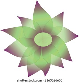 Flor abstracta con matiz verde. Archivo vector.
