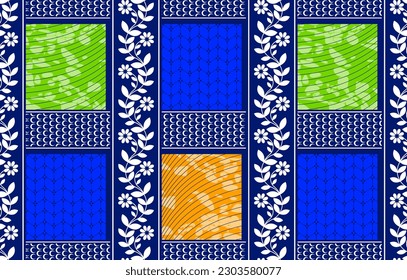 abstract flower grid pattern background, african textile art, tribal abstract hand-draw, hawaii summer fashion artwork for Fabric print, clothes, scarf, shawl, carpet, bag