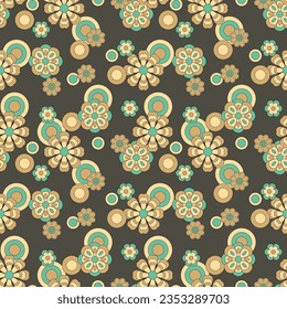 Abstract flower groovy psychedelic pattern. Vector illustration.