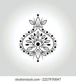 Abstract flower, Hand drawn continuous line drawing of abstract flower.