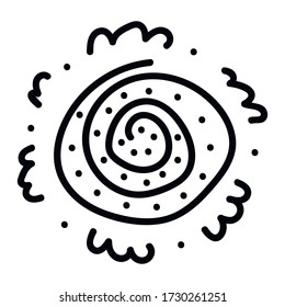 Abstract flower. Hand drawn vector illustration, isolated on white background.