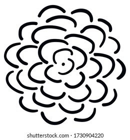 Flor abstracta. Ilustración vectorial dibujada a mano, aislada en fondo blanco.