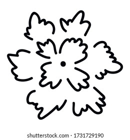 Abstrakte Blume. Handgezeichnete Vektorgrafik, isoliert auf weißem Hintergrund.