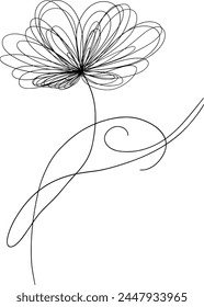 Abstract flower.  Hand drawn vector flower. 