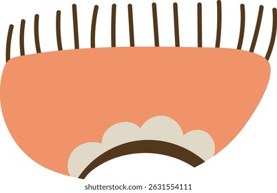 An abstract flower head blooms with a playful, doodle-style.  A whimsical floral form is depicted in a childlike, cartoonish manner. Cartoon vector illustration