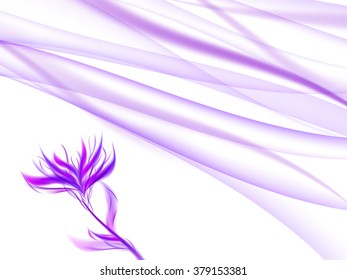 Abstract flower with horizontal lines in purple color, vector illustration