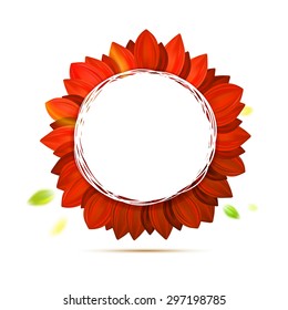 Abstract flower, hot colors vector banner, vector illustration. Decorative banner. Summer symbol.