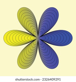 Resumen de diseño de icono de flor con forma de polígono, ilustración de vectores de icono de flor