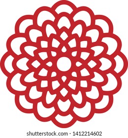 Abstract flower icon flat style isolated on white background