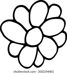 abstract flower icon. hand drawn doodle. vector, scandinavian, nordic, minimalism monochrome plant herbarium