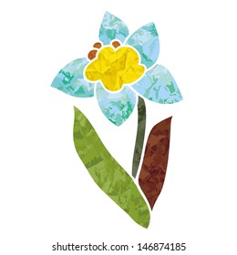 Abstract flower icon. Narcissus. Vector art