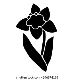 Abstract flower icon. Narcissus. Vector art