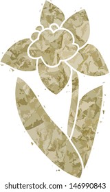 Abstract flower icon. Narcissus. Vector art
