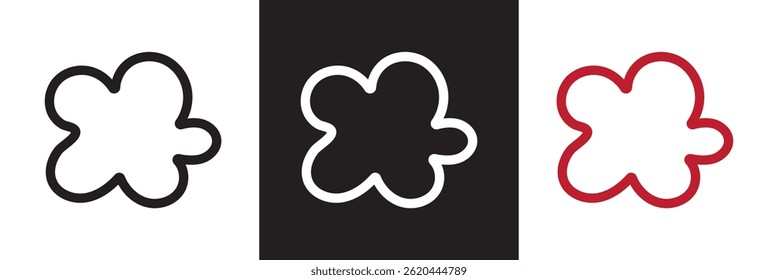 Abstract flower icon . Organic freeform pattern.  Vector for websites, mobile interfaces, presentations, banner, visual branding etc. Vector illustration. isolated on white and black background. EPS10