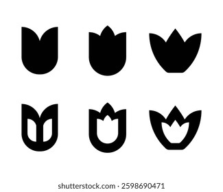 abstract flower icon set , vector 