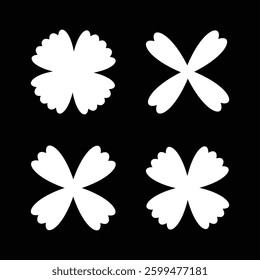 Abstract flower icon set , vector 