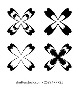 Abstract flower icon set , vector 