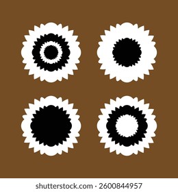 abstract flower icon set vector 