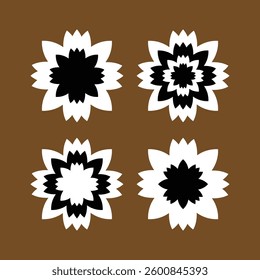abstract flower icon set vector  