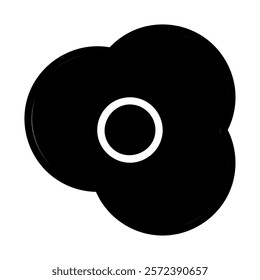 Abstract flower icon, simple black and white logo. Concept of nature, beauty, and simplicity.