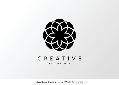 Icono de la flor abstracta, logotipo del spa, logotipo del wellness, logotipo del salón de belleza, icono de la boutique