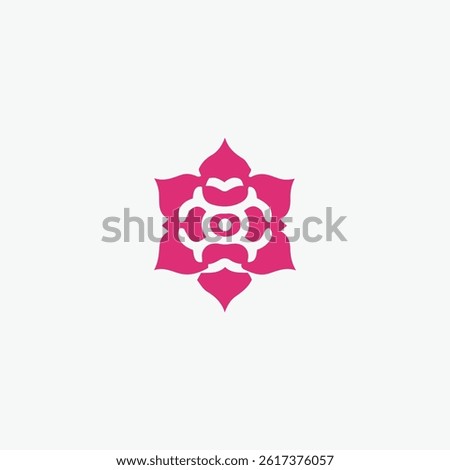 Abstract Flower Icon, symbol fully editable vector template