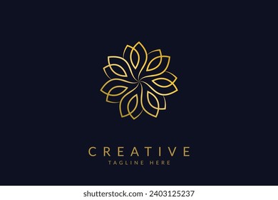 Abstract flower icon vector illustration. Beauty logo. Jewelry boutique icon. 