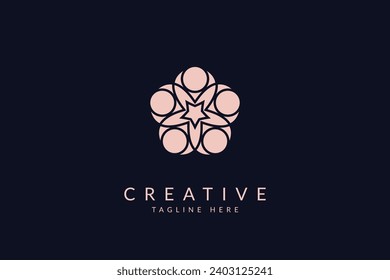 Abstrakte Blumensymbol, Vektorgrafik. Schönheitslogo. Schmuckboutique Symbol. 