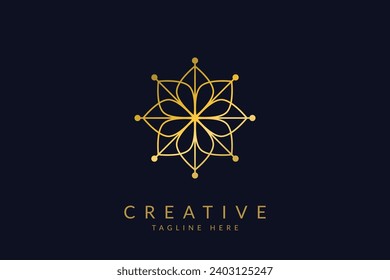 Abstract flower icon vector illustration. Beauty logo. Jewelry boutique icon. 