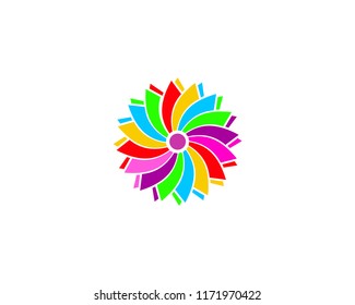 Abstract Flower Icon Vector Logo Template Illustration Design