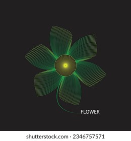 Abstract flower illustration. Creative design letter logo icon for business or brand identity.