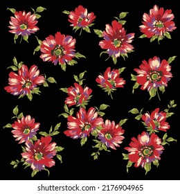 Abstract flower illustration material collection,