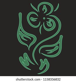 Abstract flower. Invitation, t-shirt print. Tattoo element.Vector illustration.