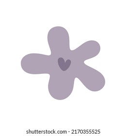 Abstract flower isolated on white. Hand-drawn vector illustration.