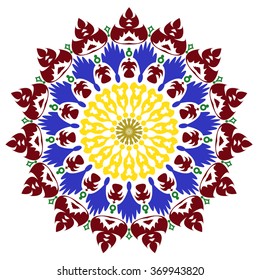 abstract flower isolated on white background. Ornamental round floral pattern.