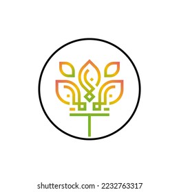 flor abstracta, diseño vectorial del logotipo del arte hoja