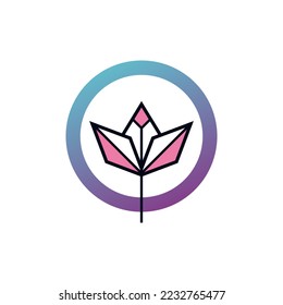 abstract flower, leaf art logo vector design