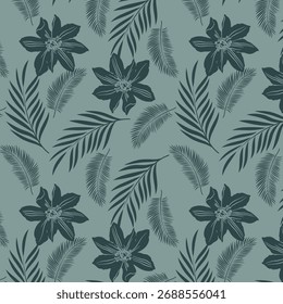 Abstract flower and leaf design with vibrant colors, organic shapes, and artistic textures, perfect for fabric printing, fashion textiles, home décor, and digital surface patterns.