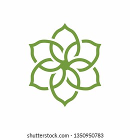 Abstract flower leaf logo design template vector illustration