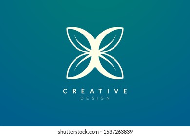 Abstract flower and leaf logo design. Simple and modern vector design for business brands in the spa, hotel, beauty, health, fashion, cosmetic, boutique, salon, yoga, therapy
