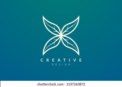 Abstract flower and leaf logo design. Simple and modern vector design for business brands in the spa, hotel, beauty, health, fashion, cosmetic, boutique, salon, yoga, therapy