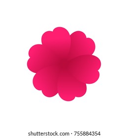 Abstract flower leaf logo icon design in gradient modern style isolated in white background