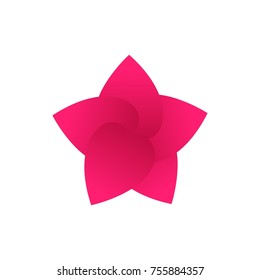 Abstract flower leaf logo icon design in gradient modern style isolated in white background