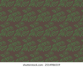  Abstract Flower and leaf pattern design