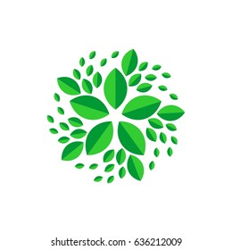 abstract flower leaf  vector logo