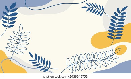 Abstract flower and leave background Vector design border beautiful frame