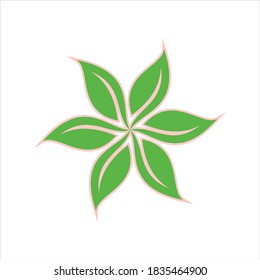 abstract flower leaves icon logo vector flat concept design