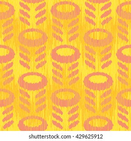 Abstract flower and leaves pattern seamless vector background tile
