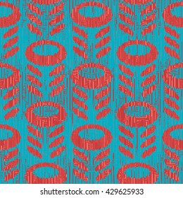 Abstract flower and leaves pattern seamless vector background tile