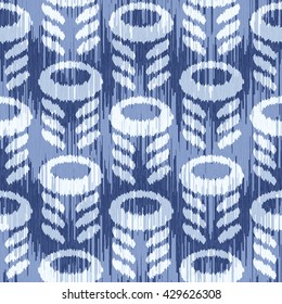 Abstract flower and leaves pattern seamless vector background tile